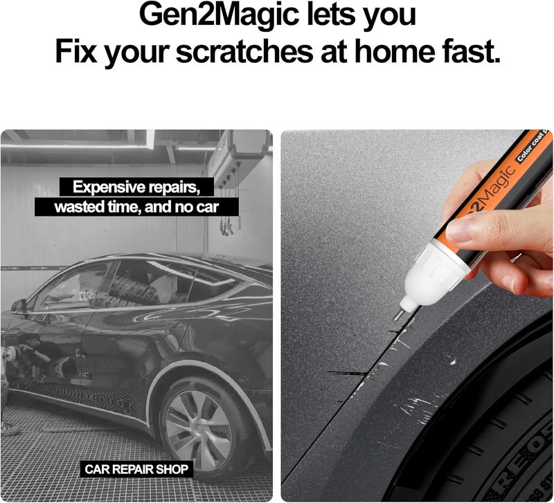 Gen2Magic Modern Steel Metallic Touch Up Paint Pen Kit for Honda [Clear Coat Included], NH-797M Color Match for Scratches, Rock Chips, Bumper Dings, Easy Scratch Repair & Rust Remover for Honda - Image 4